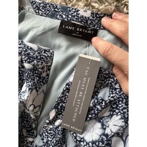 Lane Bryant Blue Floral Dress Sz 26 Lined New With Tags